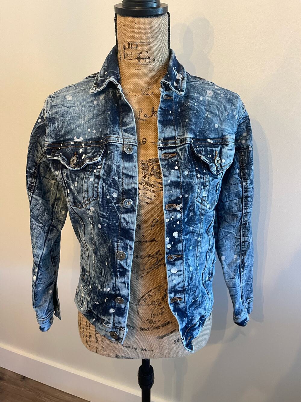 Distressed Denim Girls Jacket Size Large 14 / 16 Evolution in Design